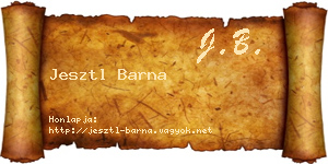 Jesztl Barna névjegykártya